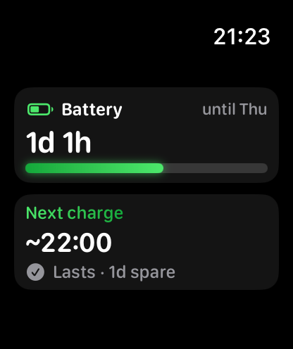 Battery and Next Charge complications
